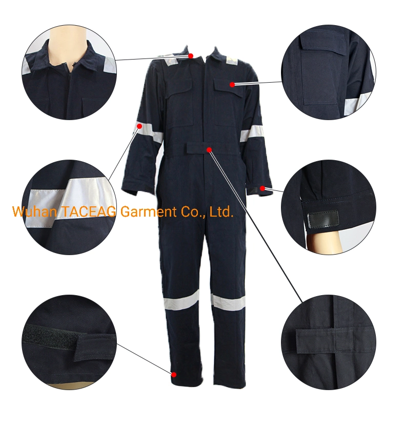 Outdoor Sports Sand-Color Rip-Stop Clothes Coverall with Reflective Strip Cotton Safety Coveralls Insulated Fire Retardant Suit Workwear Coverall