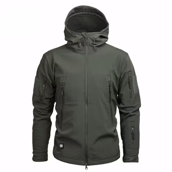 남자' S Softshell 야외 전술 재킷 위장 방수 전투 재킷 숨겨진 Hoody 코트 윈드 브레이커